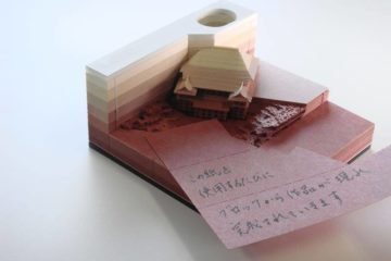 Omoshiroi Block, um bloco de notas que revela pequenas esculturas