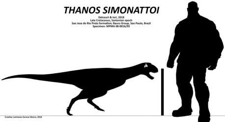Espécie de dinossauro brasileira é batizada de Thanos