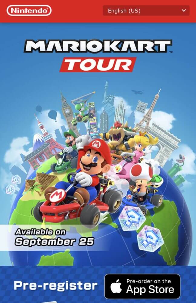 Mario Kart no seu celular no final de setembro
