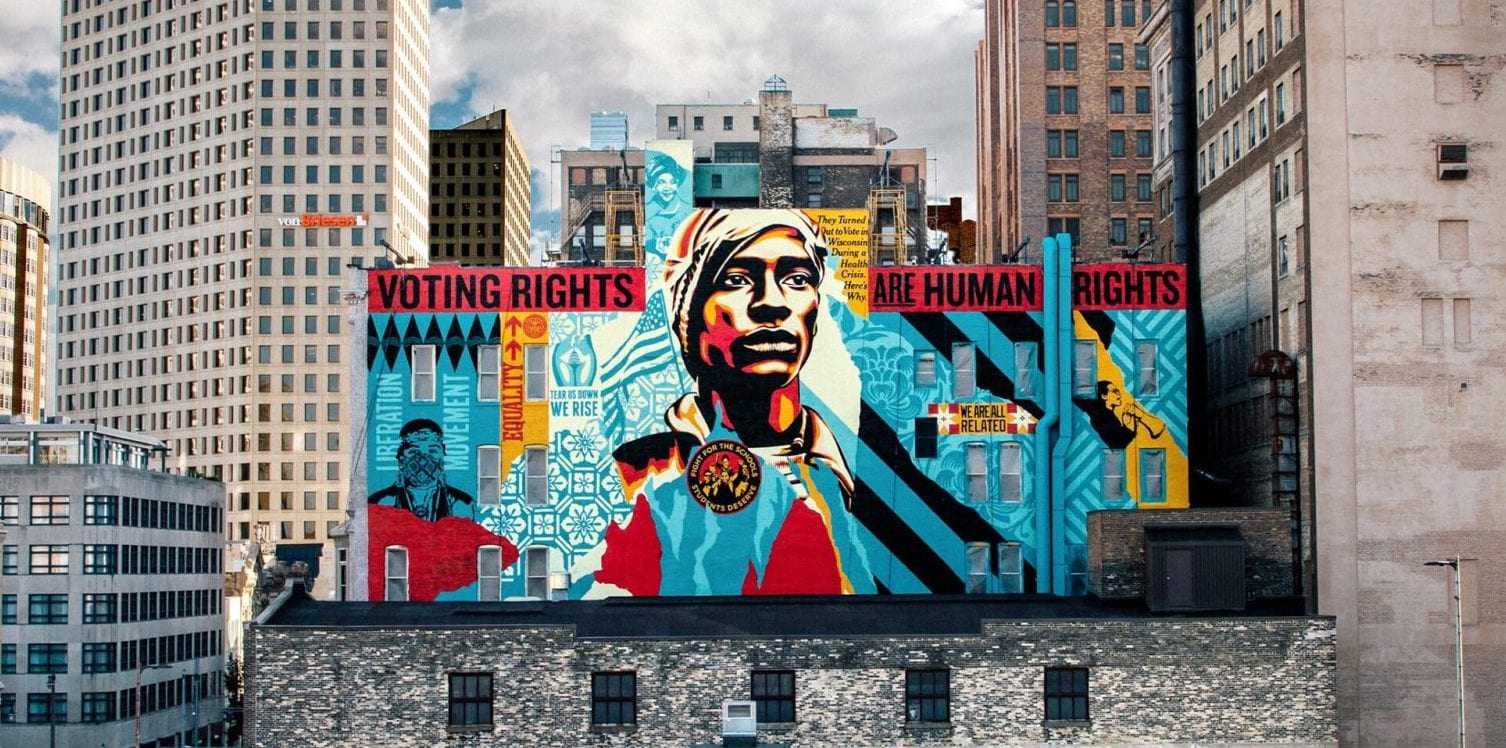 O novo mural de Shepard Fairey ("Obey") pelo direito ao voto