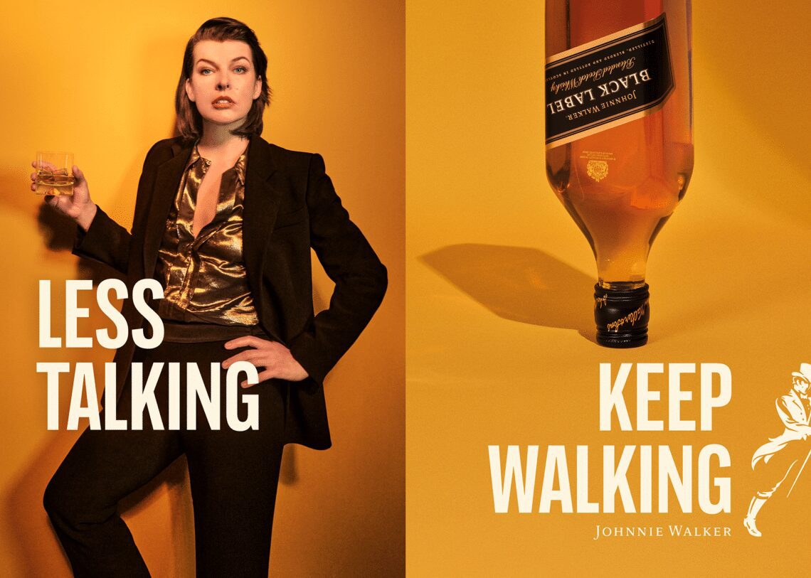 Johnnie Walker propõe mais ação com "Less Talking, Keep Walking", com Milla Jovovic