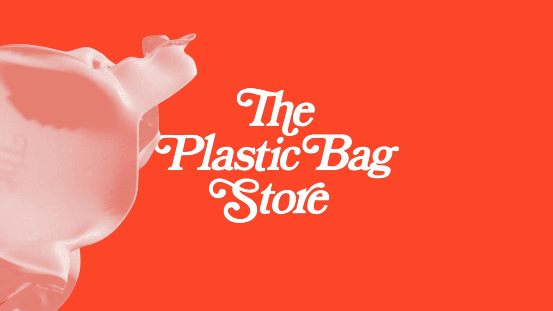 Um supermercado em que tudo é feito com sacos plásticos. Confira a instalação em Austin